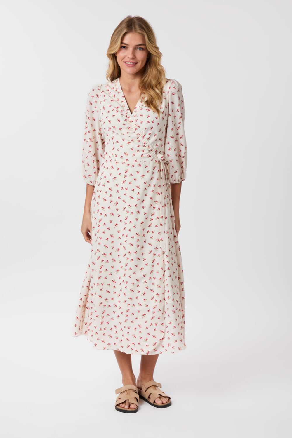 Malinga Simple Flower kjole - rød